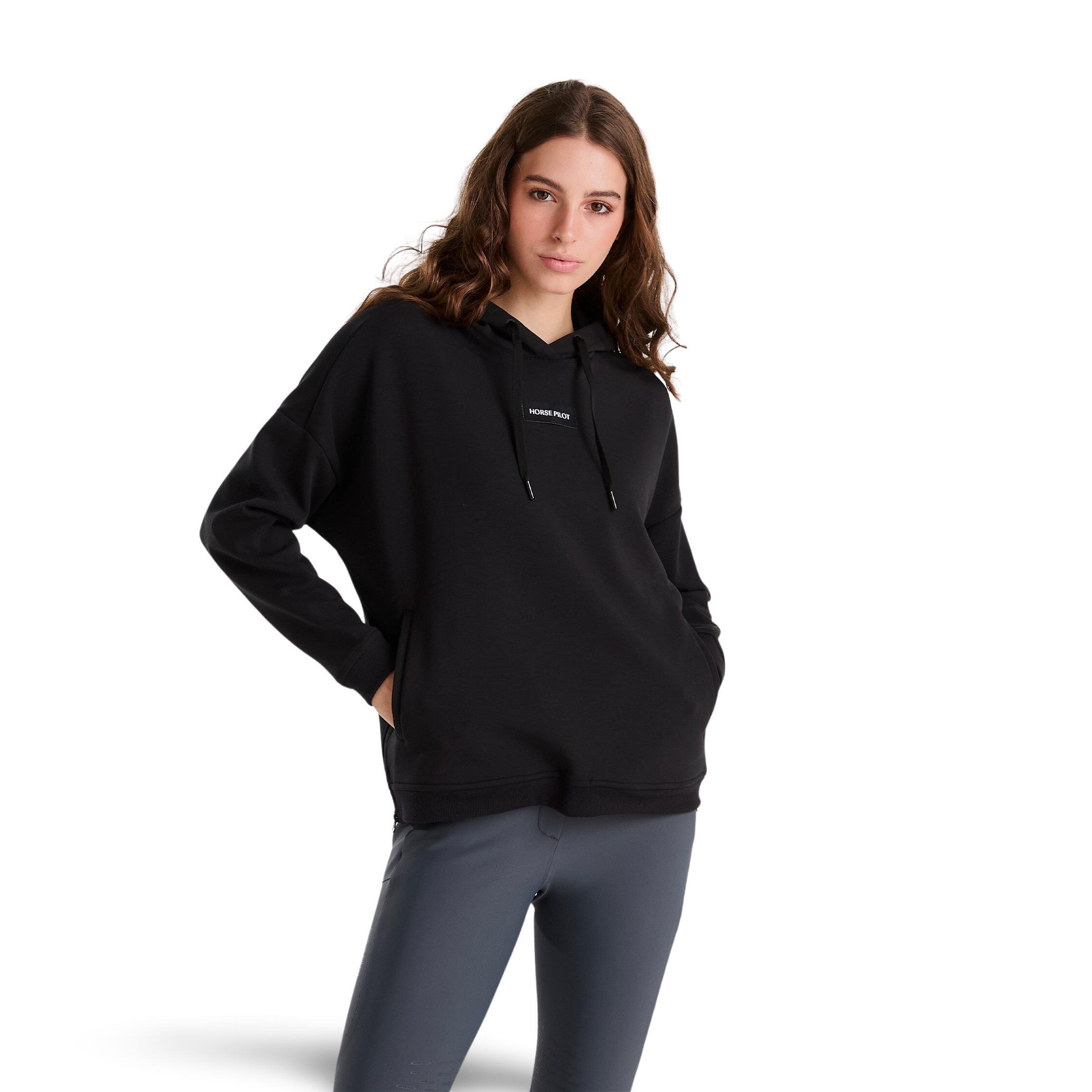 Horse Pilot - Sweatshirt À Capuche Femme Horse Pilot Team - Sweat-shirt - Noir - Decathlon