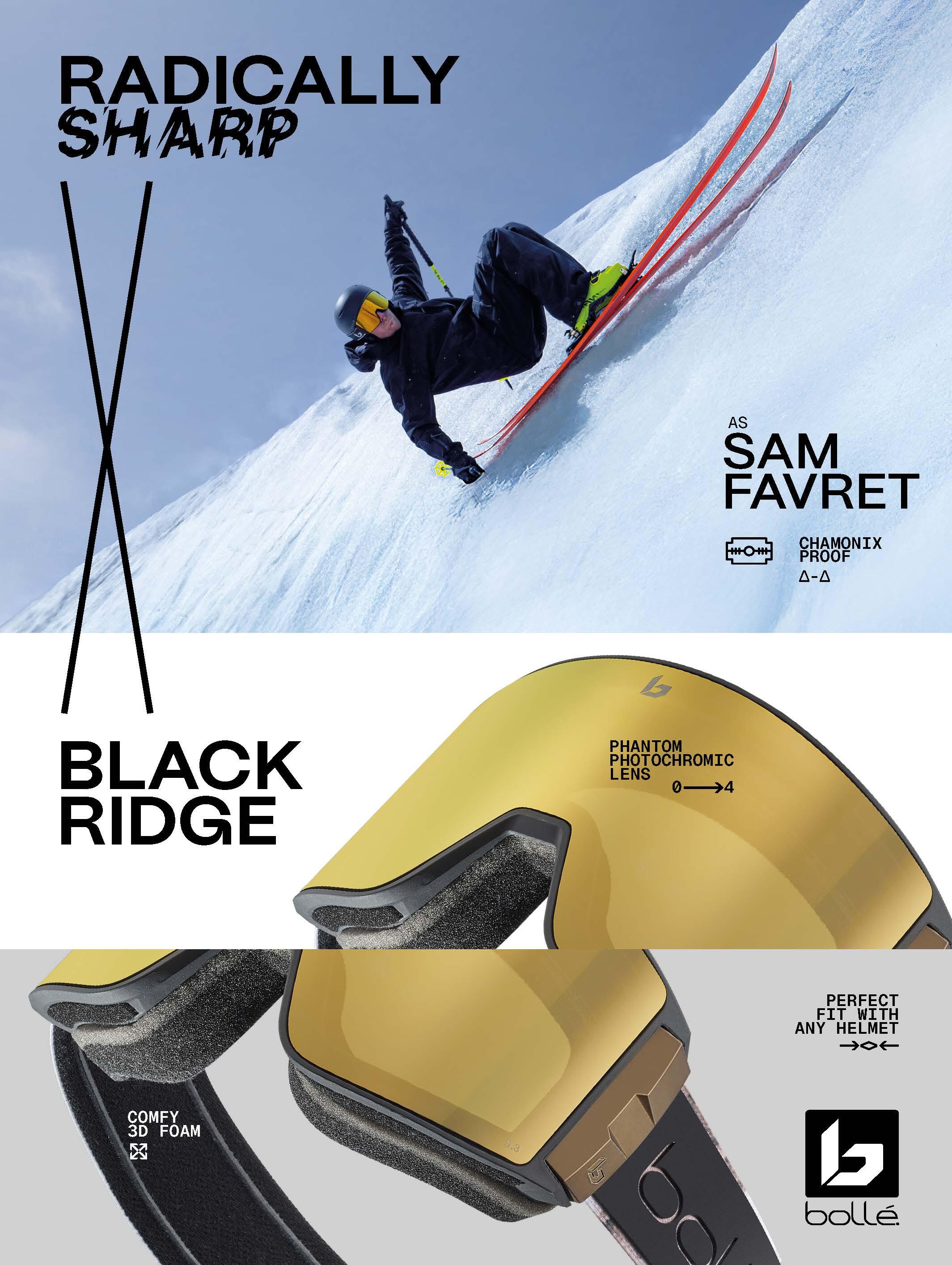 Zylindrische Skibrille BLACKRIDGE mit photochromen Gläsern Kat 0-4 5/7