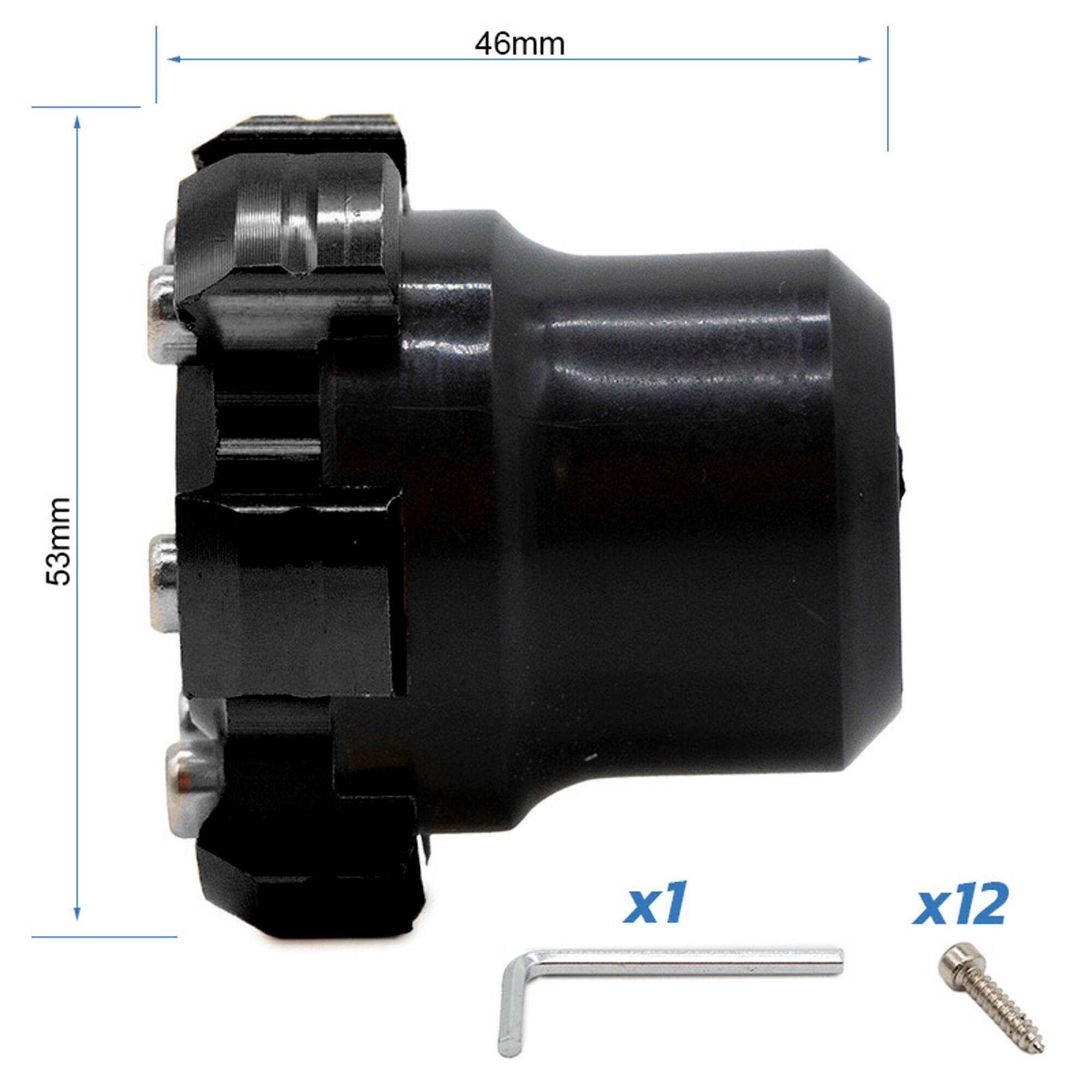 Protector decorativo anticaídas para eje motor o llanta EWTB-006 negro 2/5