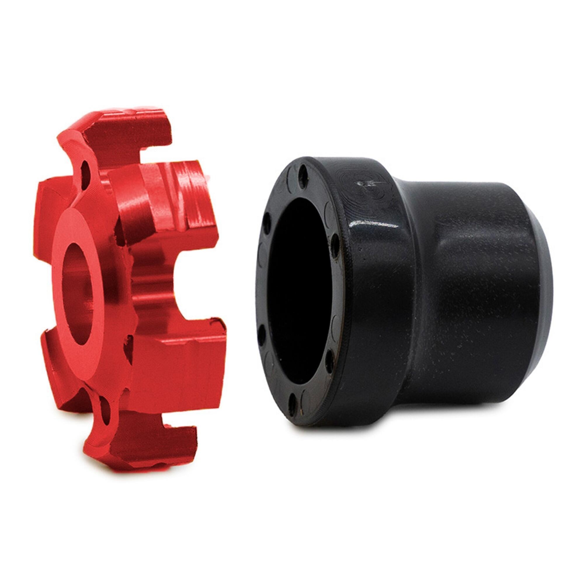 Protector decorativo anticaídas para eje motor o llanta EWTB-006 rojo 3/5