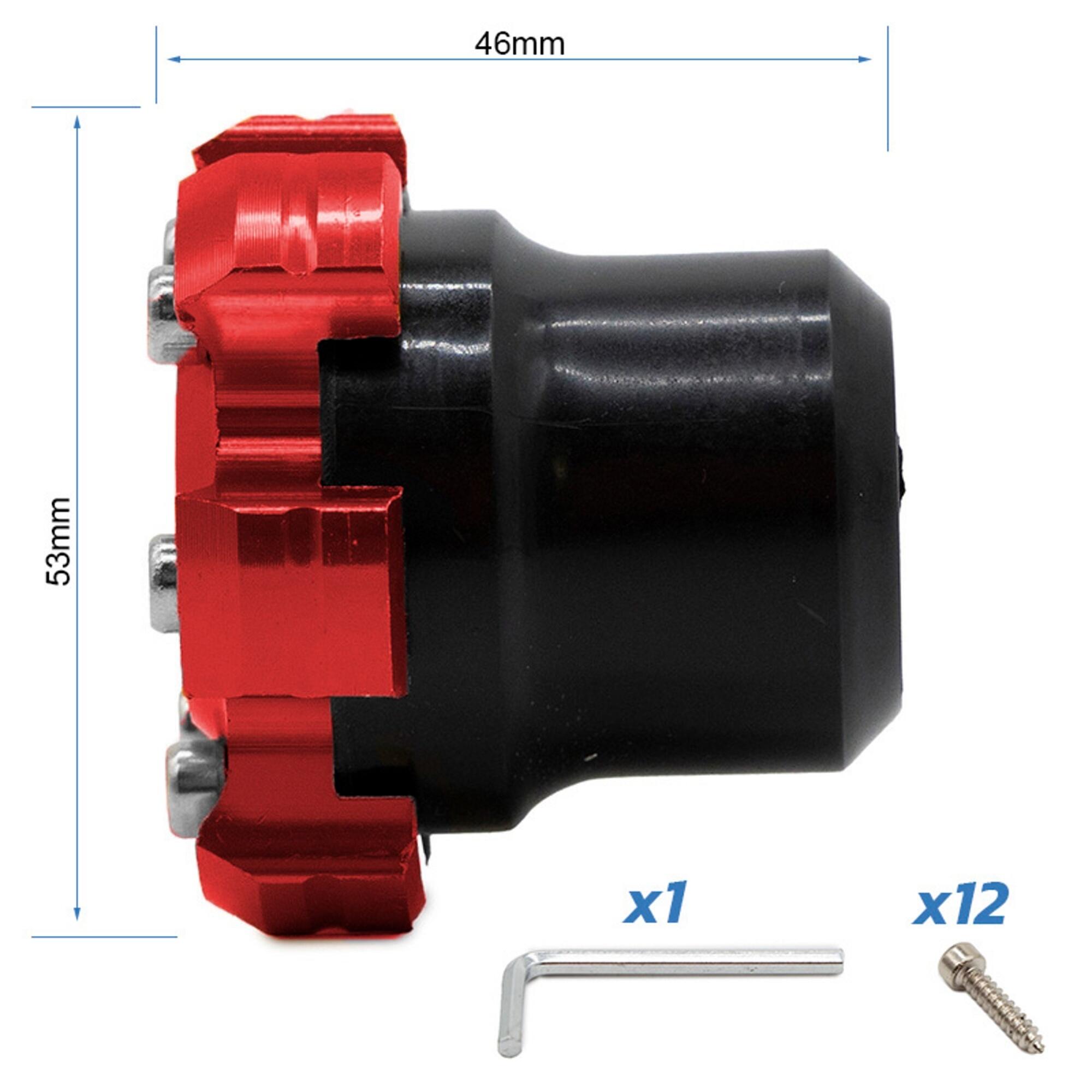Protector decorativo anticaídas para eje motor o llanta EWTB-006 rojo 2/5