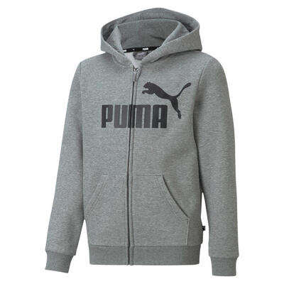 Felpa con cappuccio a zip integrale Essentials con logo grande per ragazzi PUMA