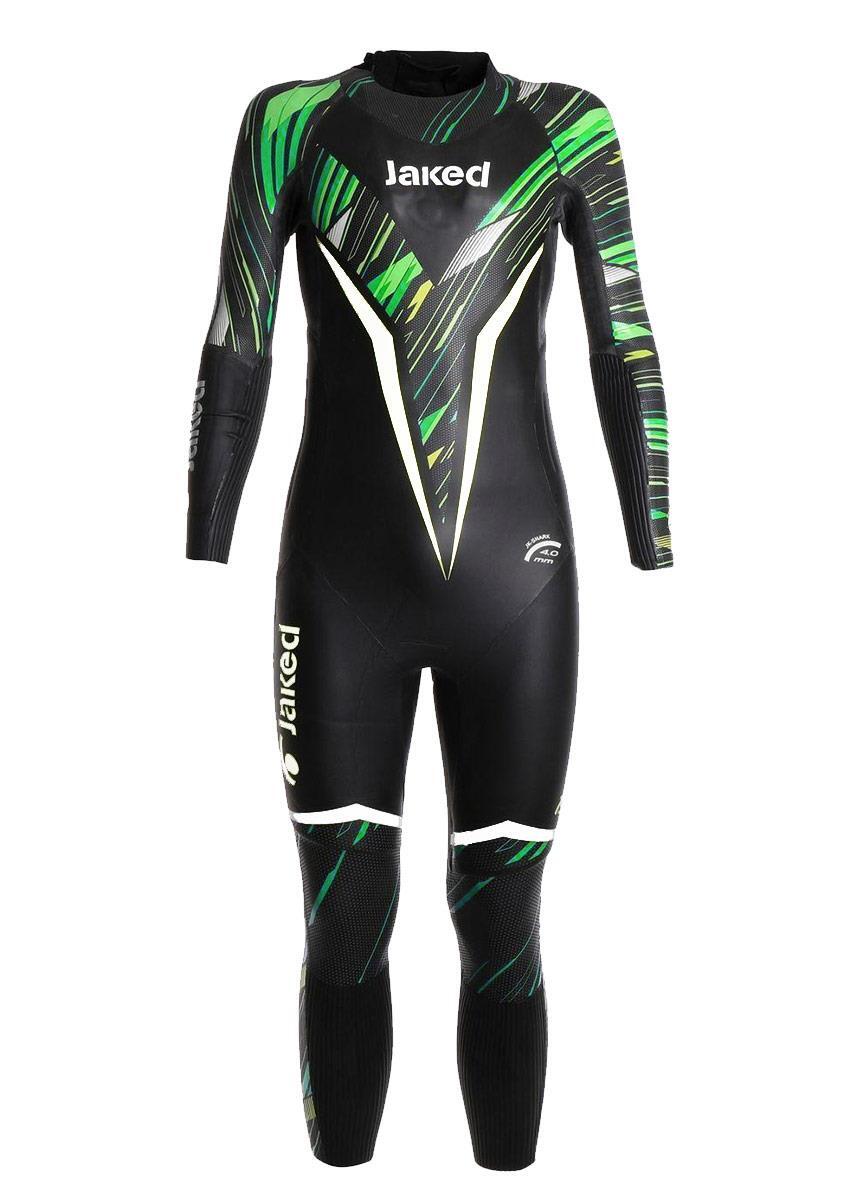 Traje de neopreno multiespesor Jaked Shockwave para hombre, negro/verde, talla S 2/6