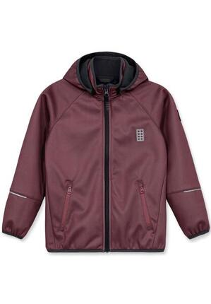 Kurtka dziecięca LEGO Softshell Sky 764 z membraną, bordowa.