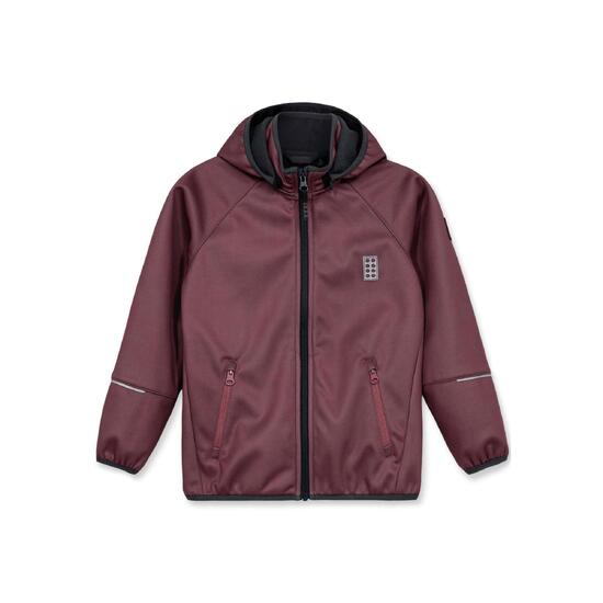 Kurtka dziecięca LEGO Softshell Sky 764 z membraną, bordowa.