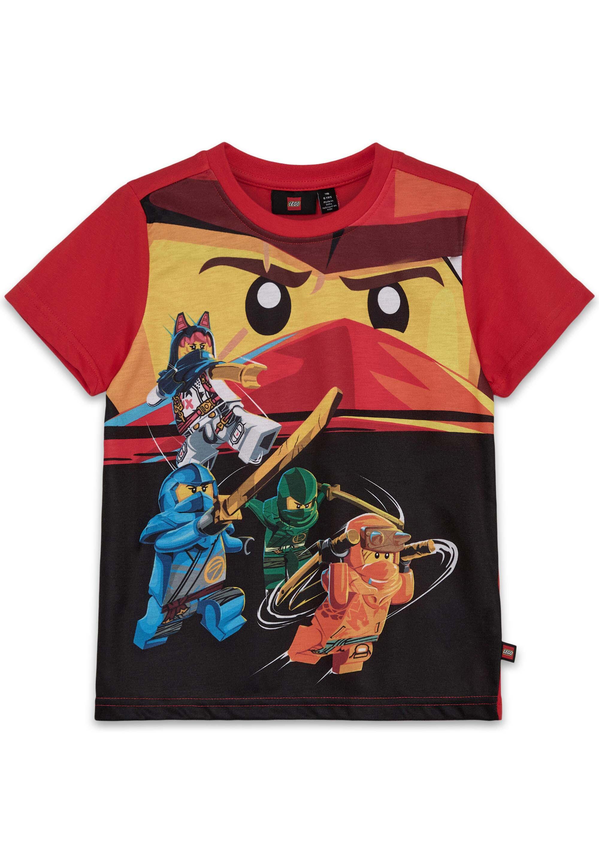 Koszulka dziecięca LEGO Ninjago Tano 627, czerwona, z bawełny organicznej. 1/4