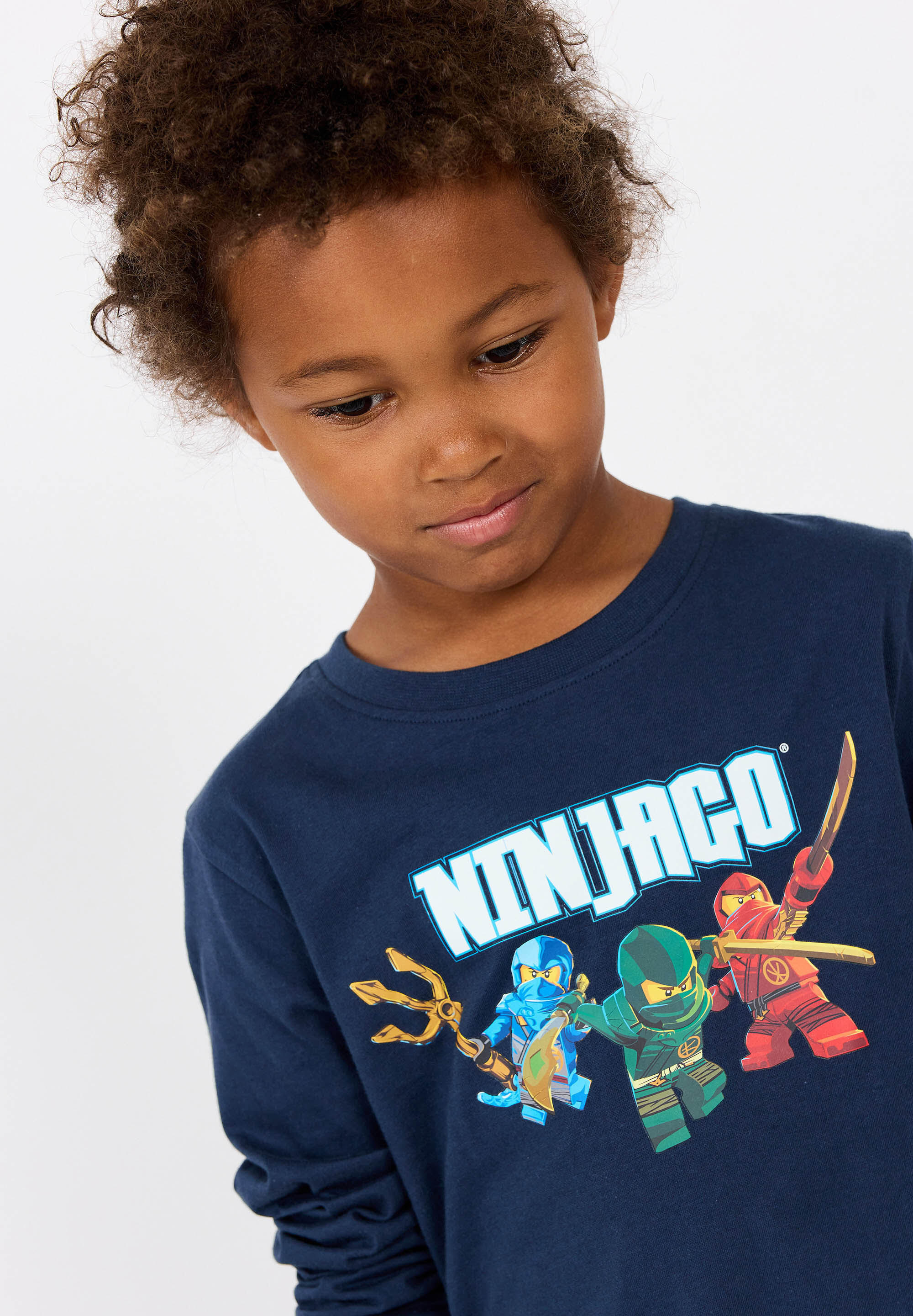 Koszulka dziecięca LEGO NINJAGO Tano 620 z długim rękawem, granatowa. 5/5