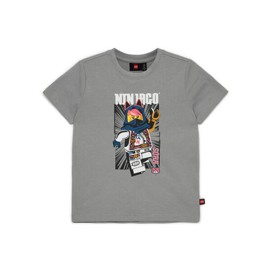 Koszulka dziecięca LEGO NINJAGO Tano 212 z organicznej bawełny, szara.