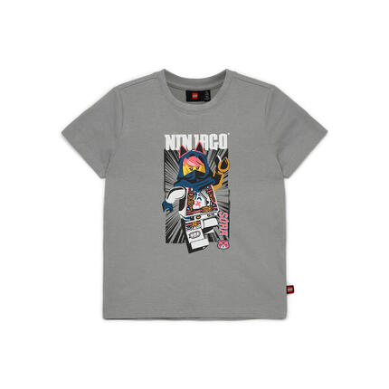 Koszulka dziecięca LEGO NINJAGO Tano 212 z organicznej bawełny, szara.