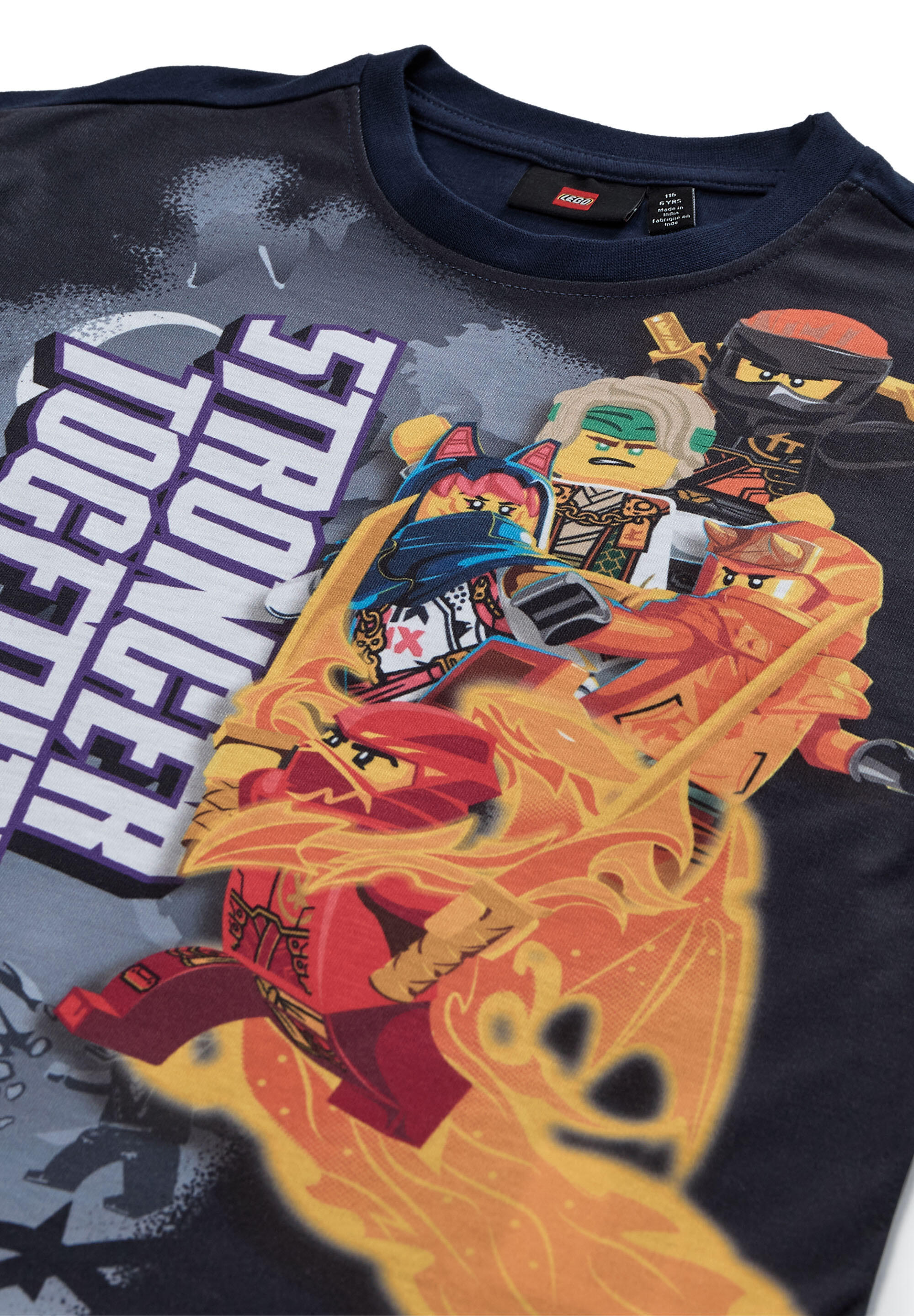 Koszulka Dziecięca z Długim Rękawem LEGO Ninjago Taffy 207 Granatowa 3/4