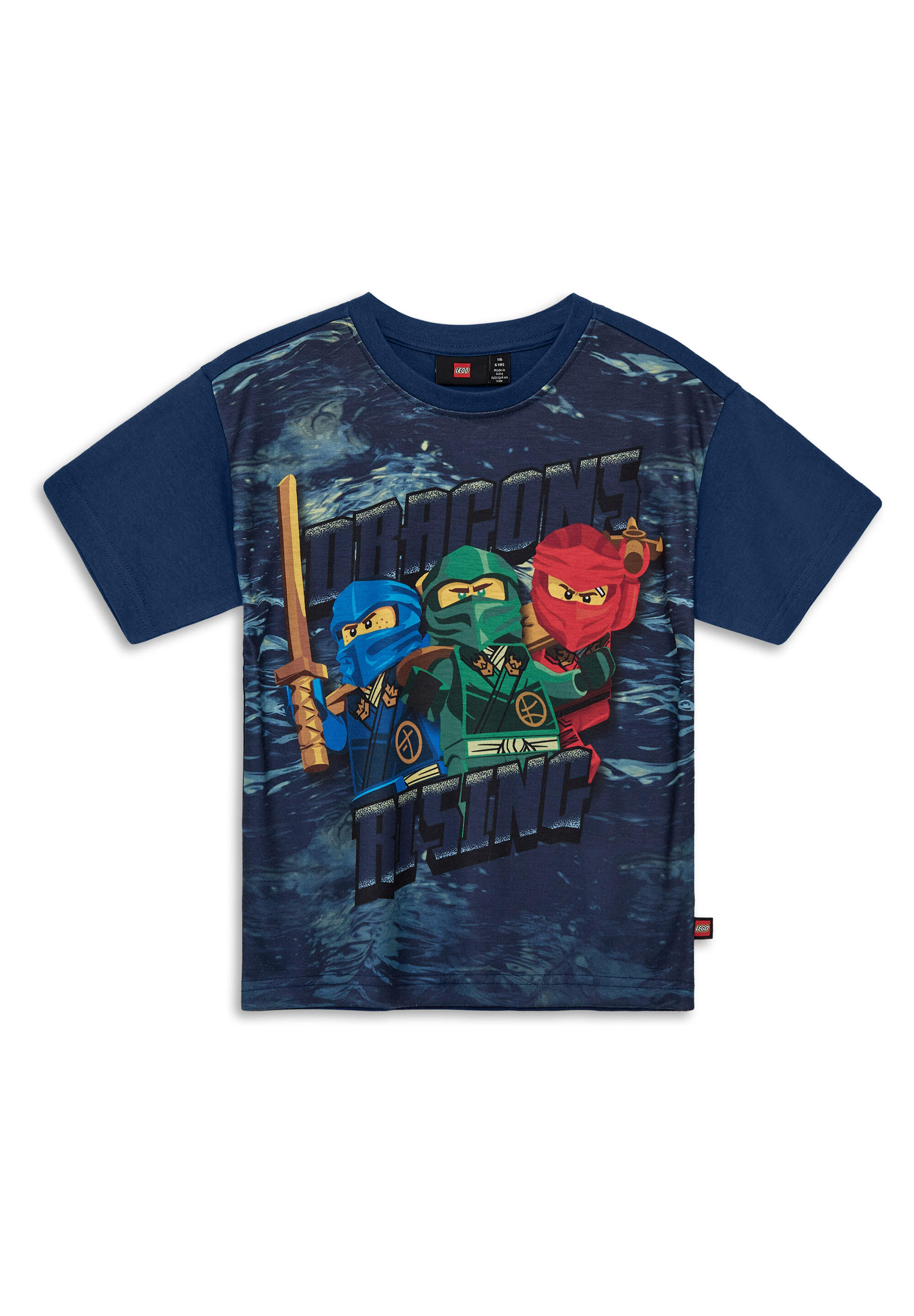 Koszulka dziecięca LEGO Ninjago Taffy 302, granatowa. 1/4