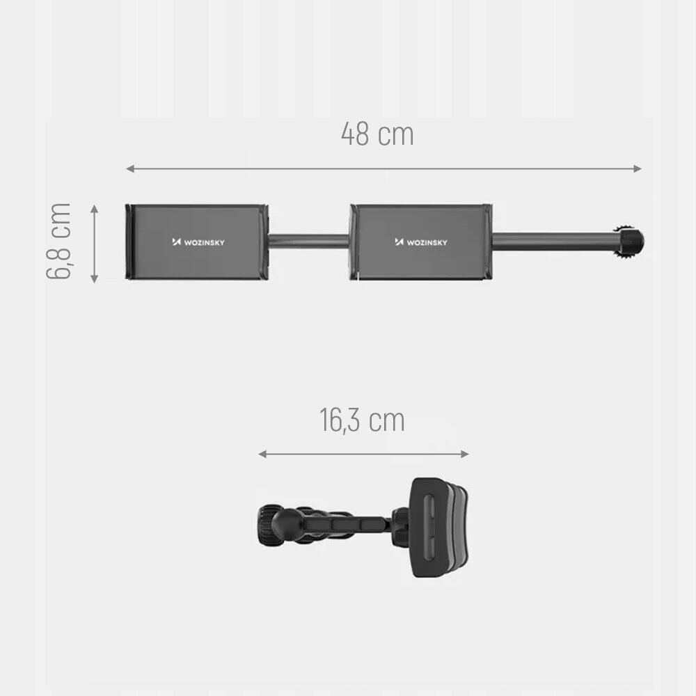 Wozinsky držák na telefon nebo tablet na opěrku hlavy v autě, dvojitý 5/7