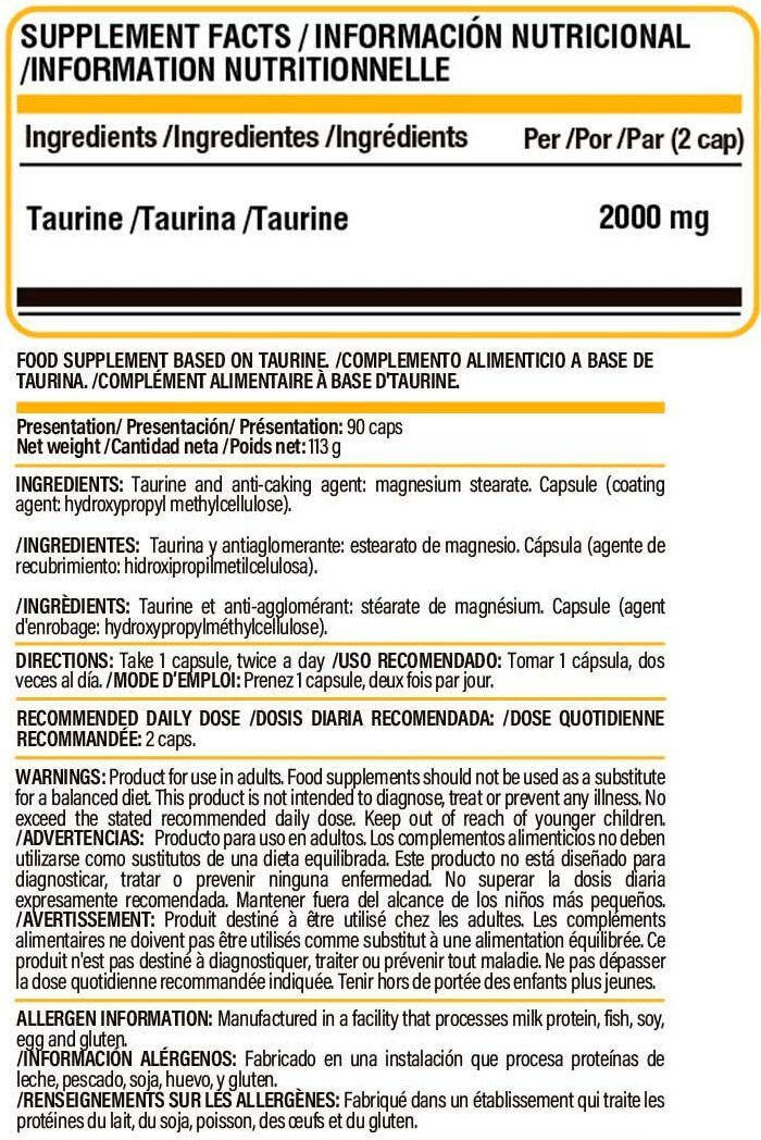 probióticos Life Pro Taurine 1000mg 90 vcaps. 4/6