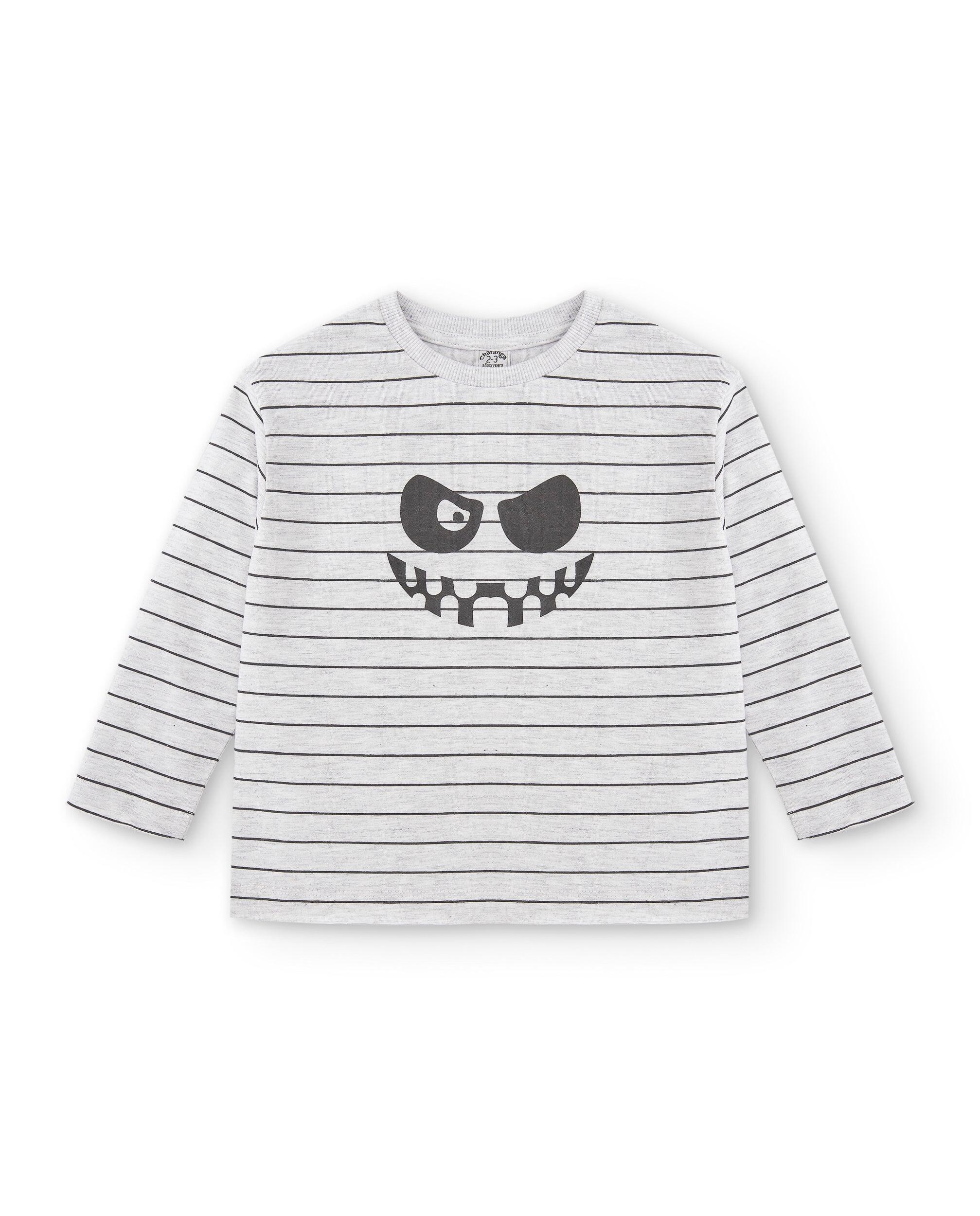 Camiseta infantil listrada de manga comprida estilo 2/3
