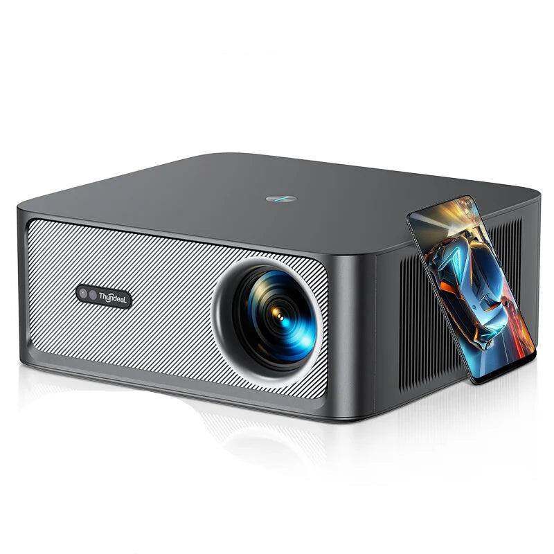 Portable 4K HD Android Projector Black