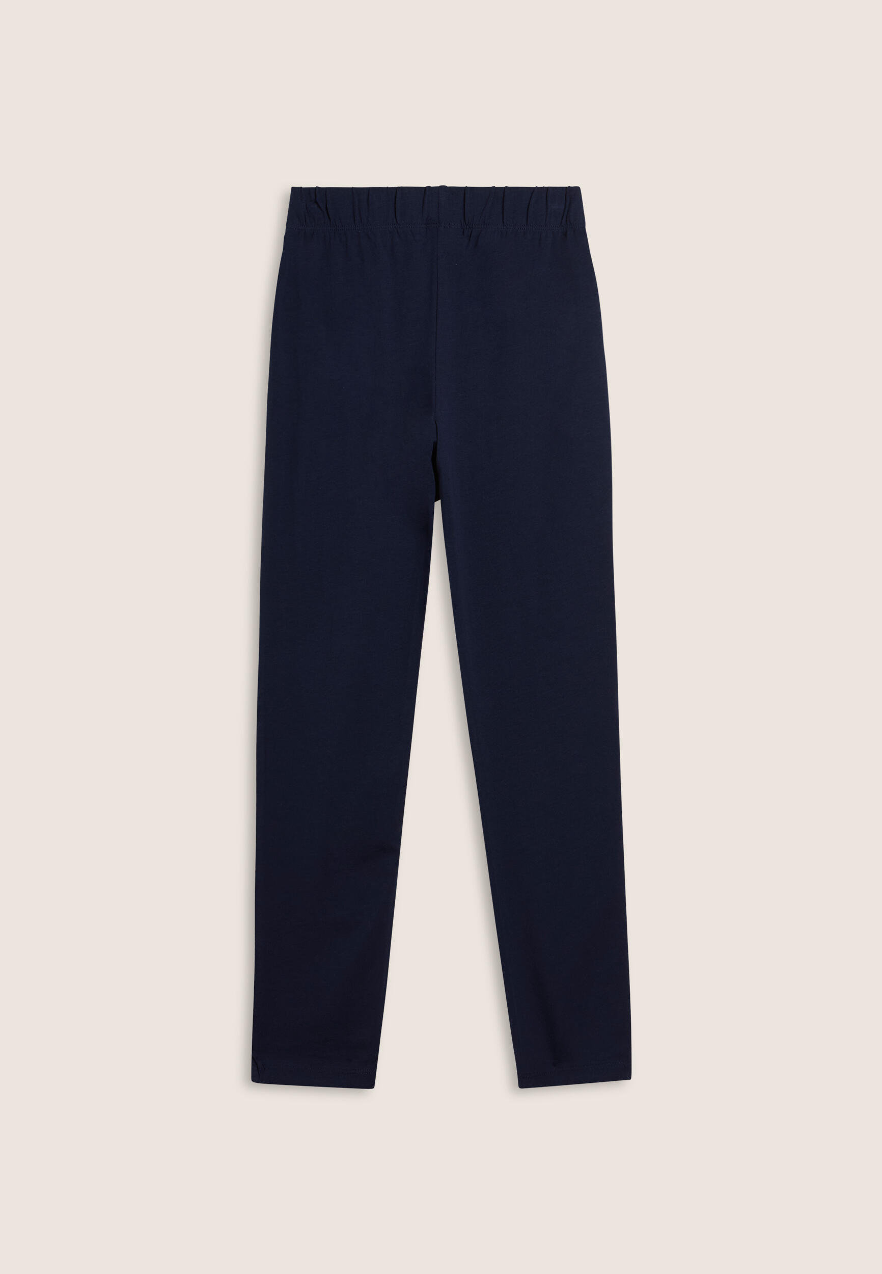 Leggings bambina in cotone con logo tono su tono 2/3