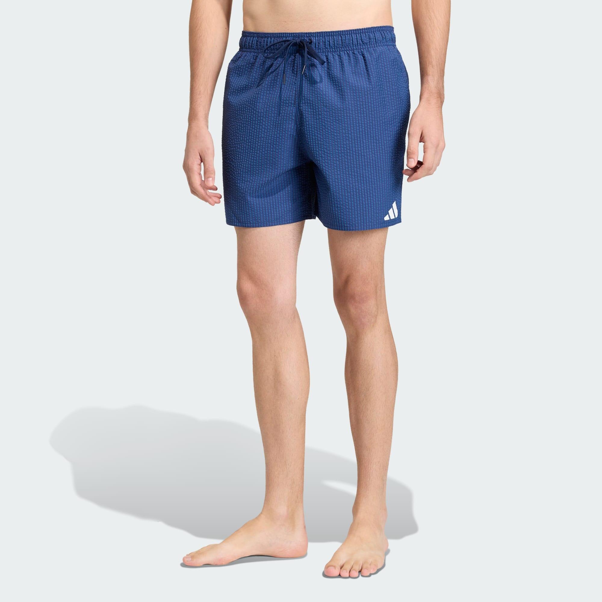 Adidas - Short De Natation Rayé Seersucker 12,7 cm - Bas De Maillot De Bain - Bleu - Decathlon