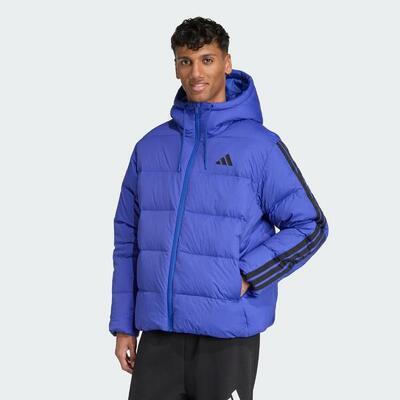 Essentials climawarm 3-stripes pufferjack met dons en capuchon