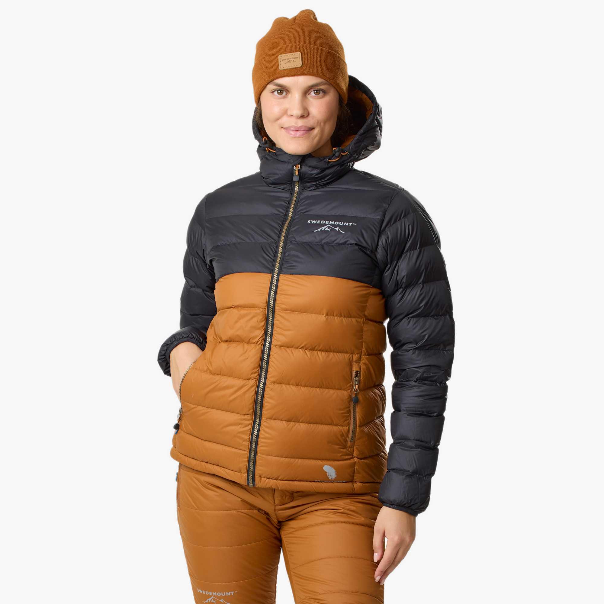 Swedemount - Doudoune Randonnée Femme Déperlante Coupe-vent Östersund 2.0 - Doudoune Duvet - Beige|noir - Decathlon