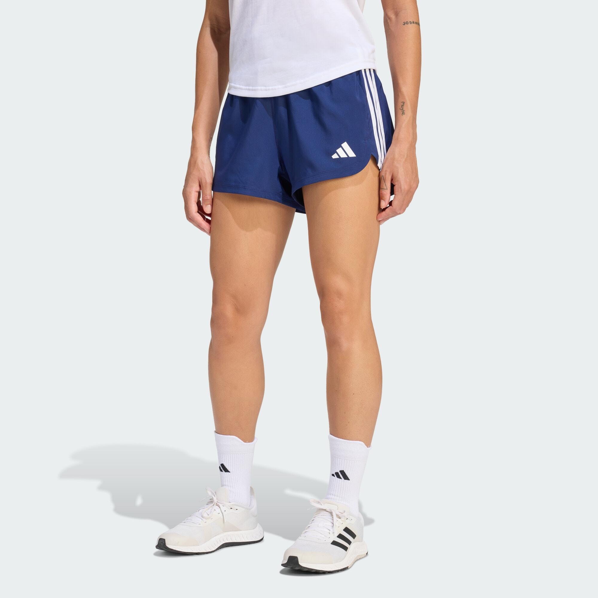 Adidas - Short D'Entraînement Taille Haute Toile Pacer - Short - Blanc|bleu - Decathlon