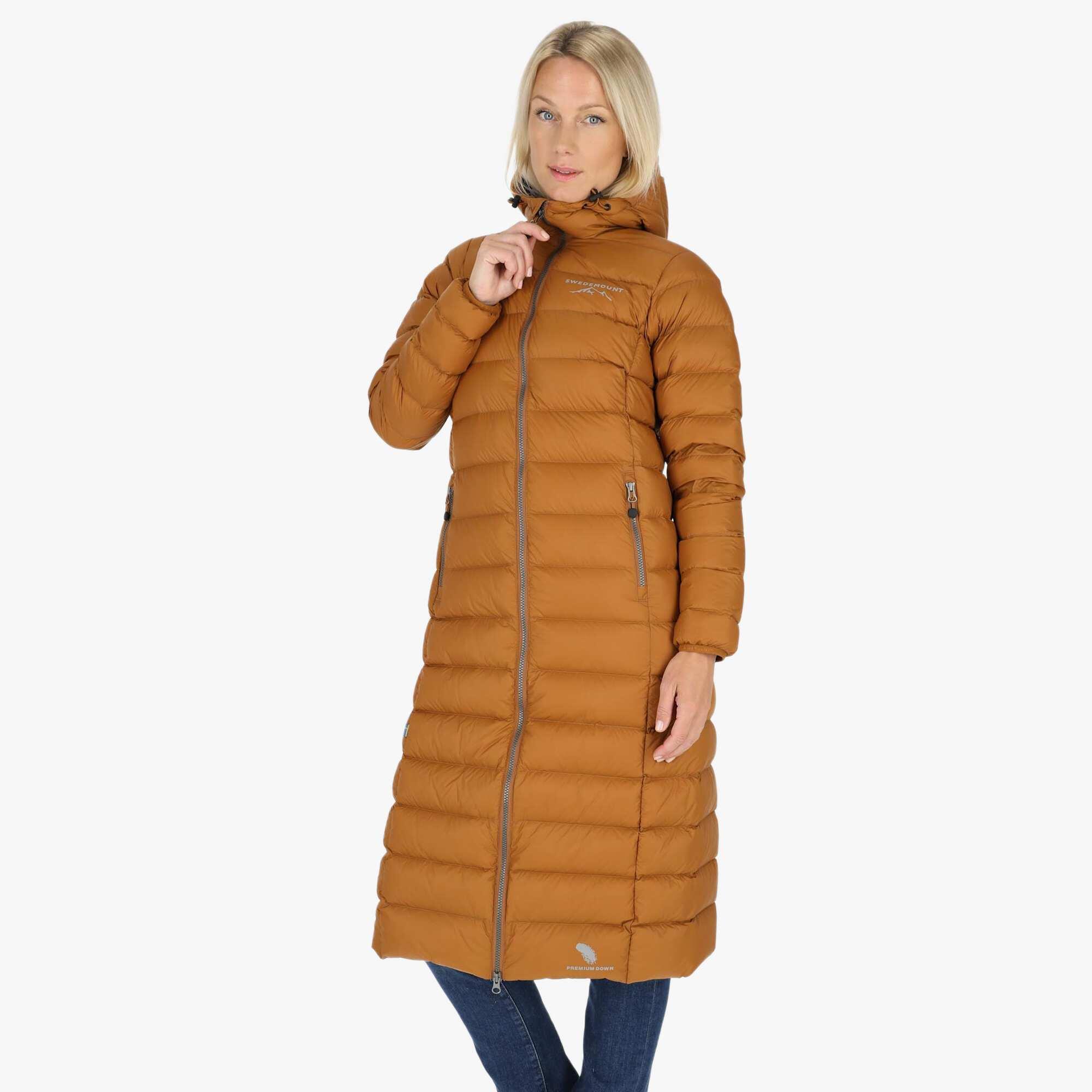 Swedemount - Doudoune Randonnée Femme Déperlante Coupe-vent Respirante Östersund Long - Doudoune Duvet - Beige|noir - Decathlon