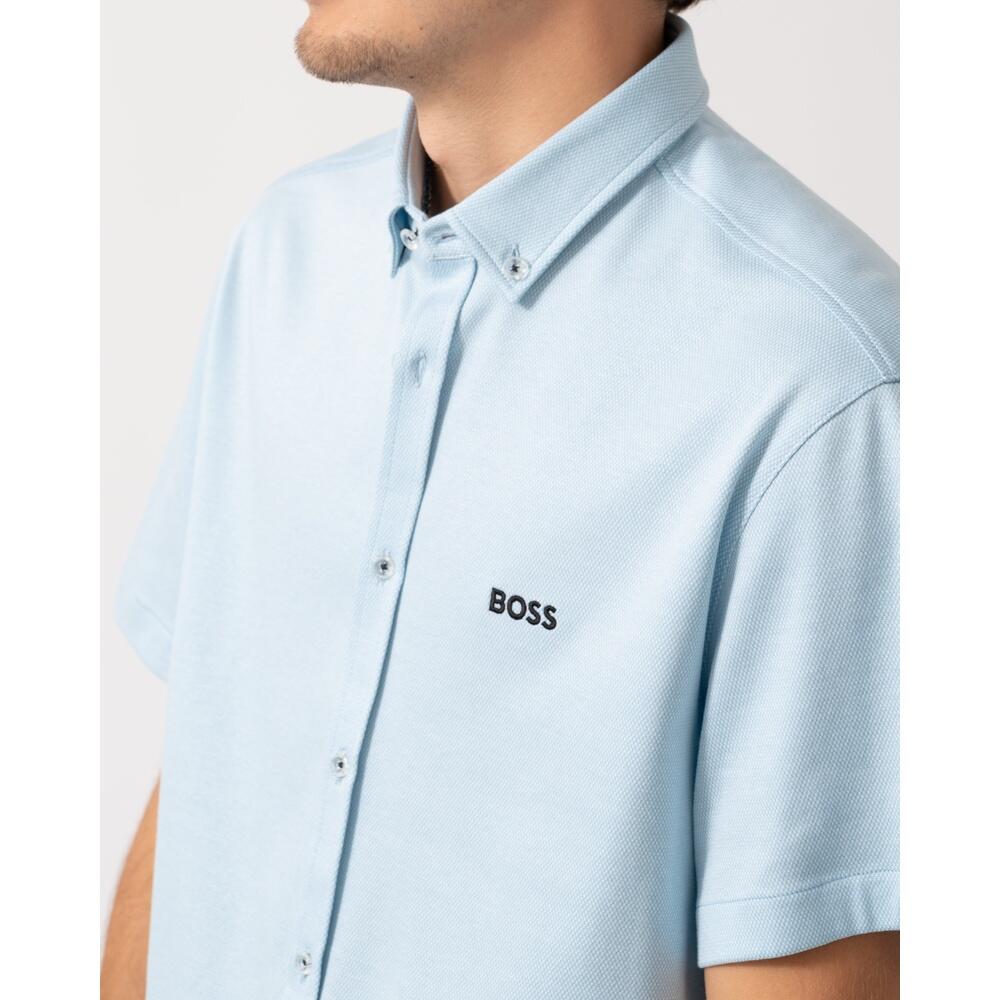 Camicia Semplice Uomo Boss Motion Azzurro 3/4