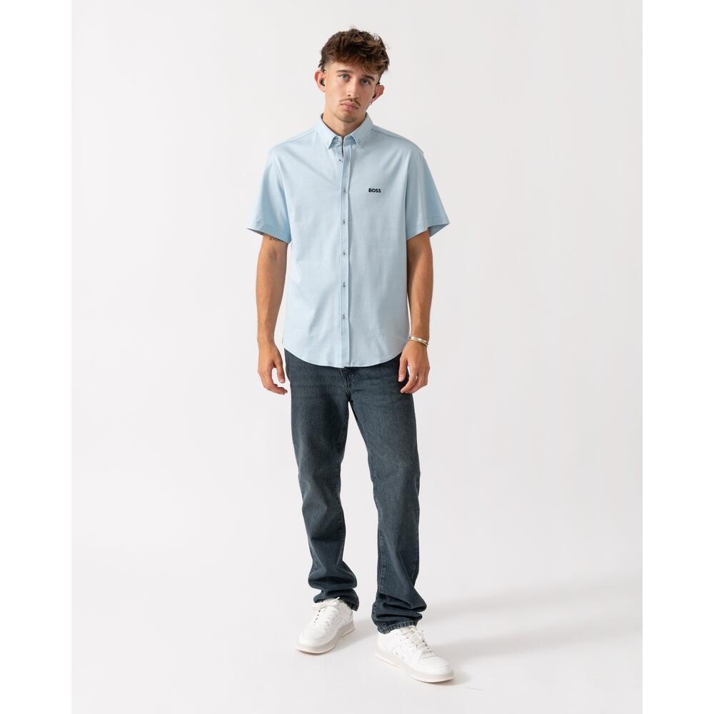 Camicia Semplice Uomo Boss Motion Azzurro 4/4