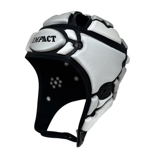 Casque de rugby Impact Motif carré Gris et blanc