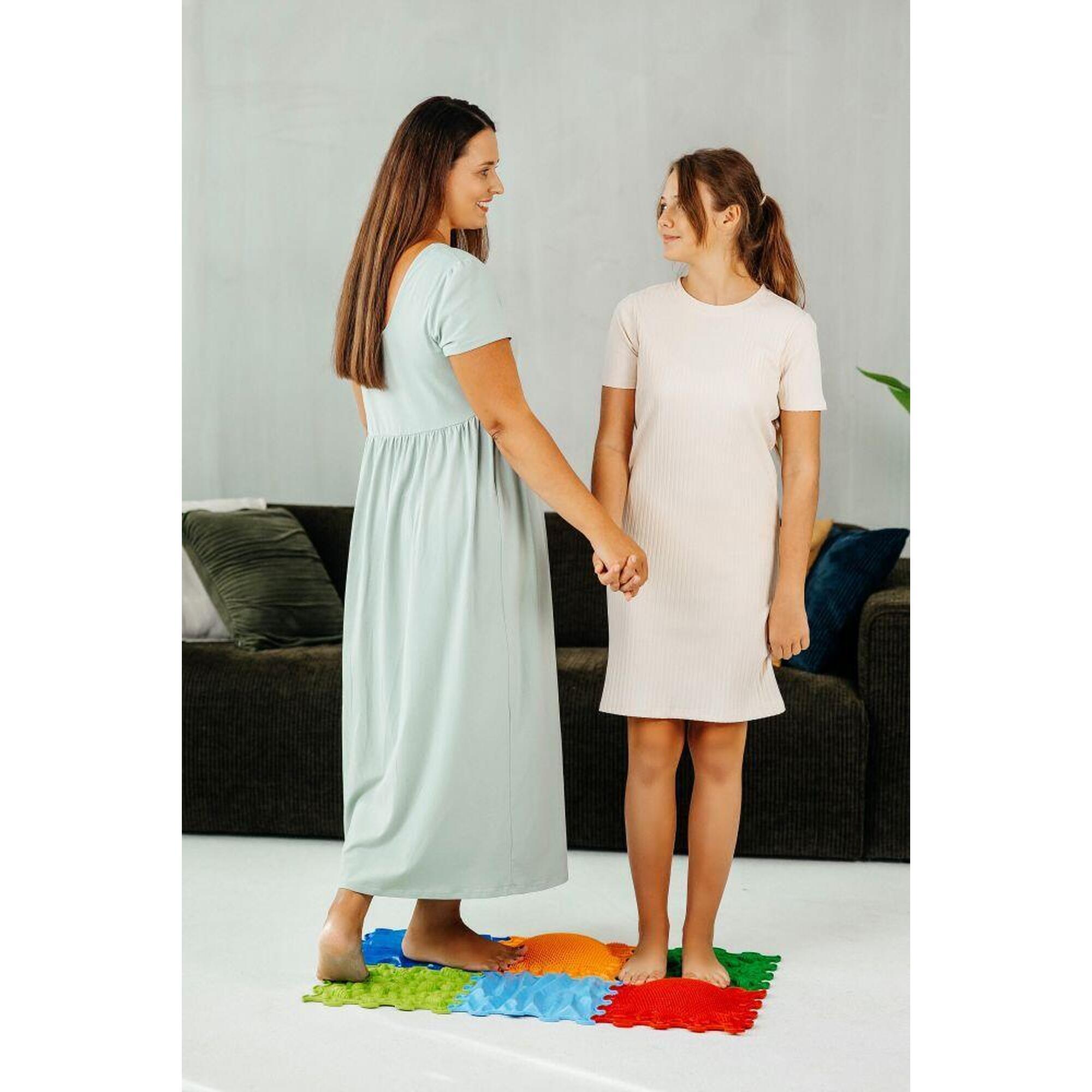 Saltea Senzorială Masaj Set 6 Piese Puzzle Senzorial