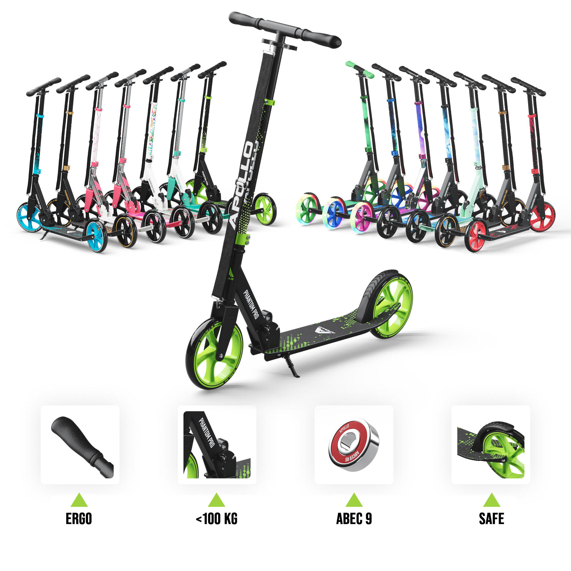 Monopattino Apollo City Phantom – pieghevole con manubrio regolabile per bambini 6/6