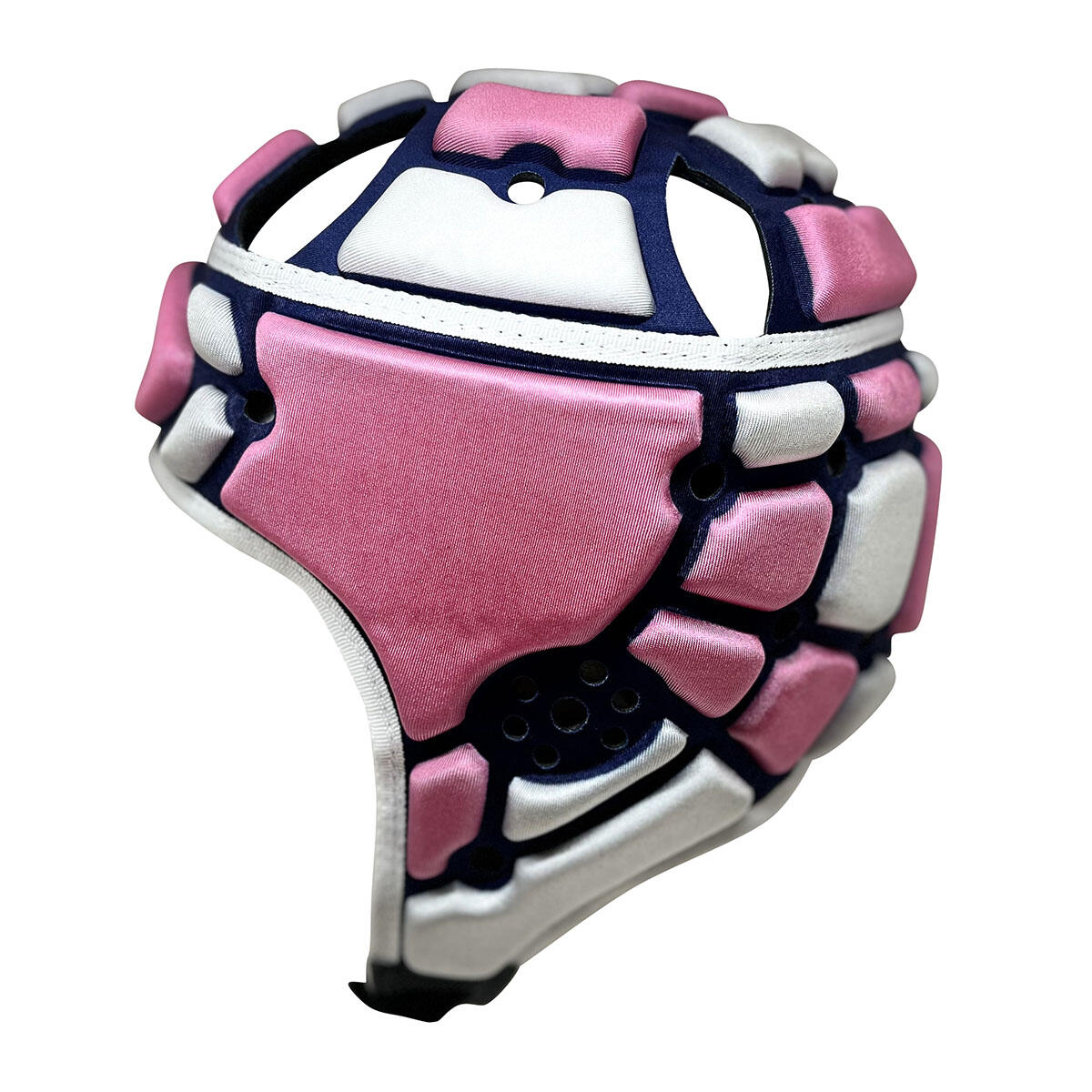 Casque de rugby Impact Motif carré Rose, blanc et bleu marine 2/2