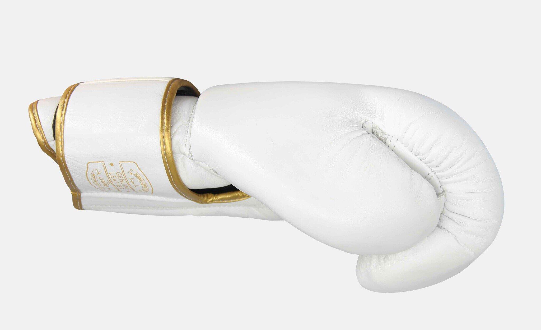 Gants de boxe Legend STEALTH Elite white gold cuir 10 oz 3/5