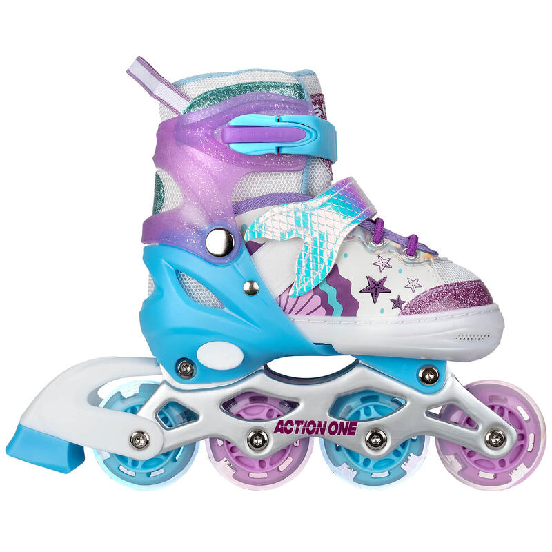 Role reglabile Little Mermaid, roti luminoase, sina aluminiu, S (31-34), purple