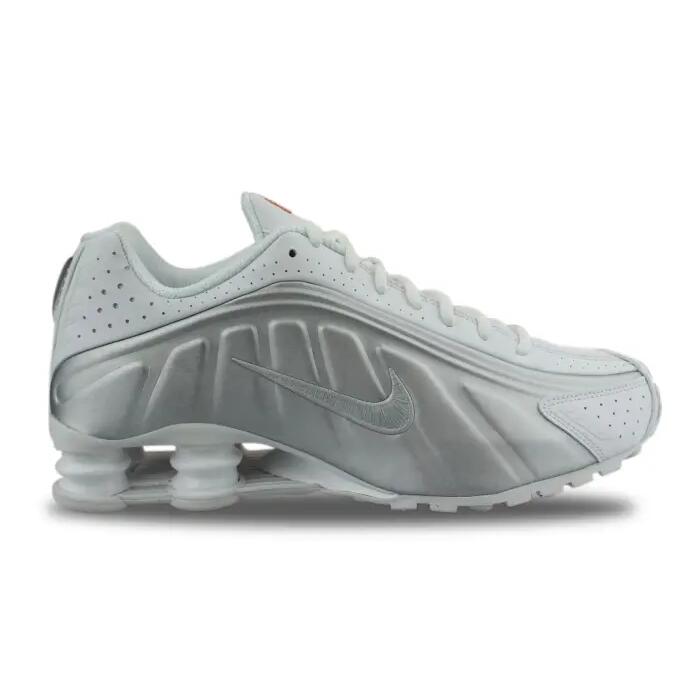 Nike Shox R4 Shoes White/Metallic Silver