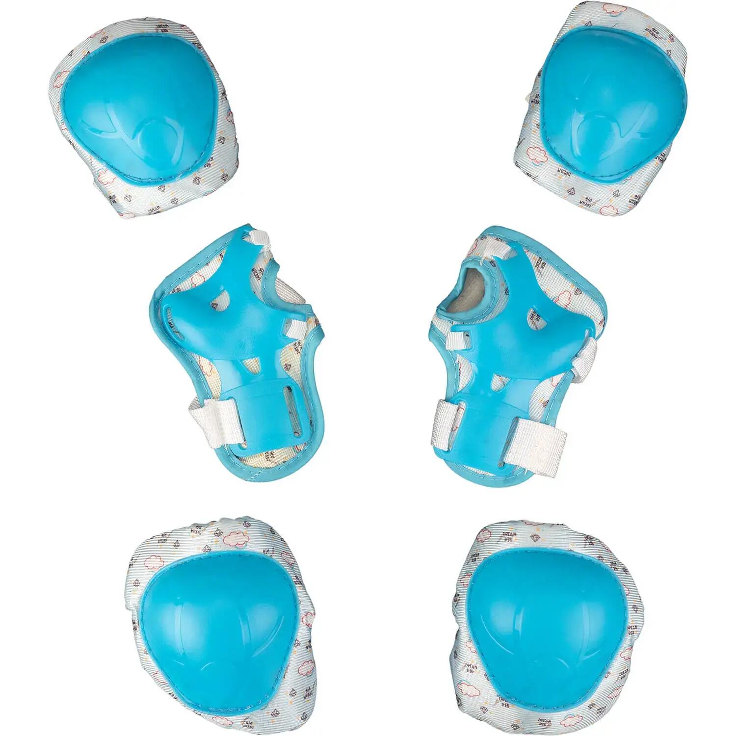 Set role Incepatori,S (31-34),roti luminoase,cu casca,protectii,geanta, blue 7/7