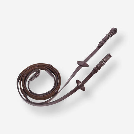 Seconde vie - Rênes équitation cuir grip Cheval - 500 marron - EXCELLENT