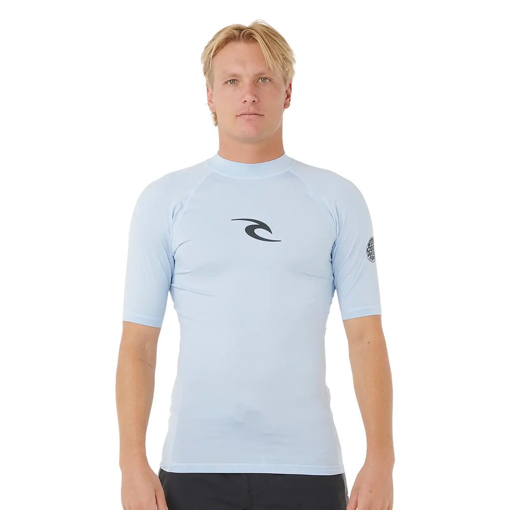 Rip Curl Waves Rash Vest-Blue Wind