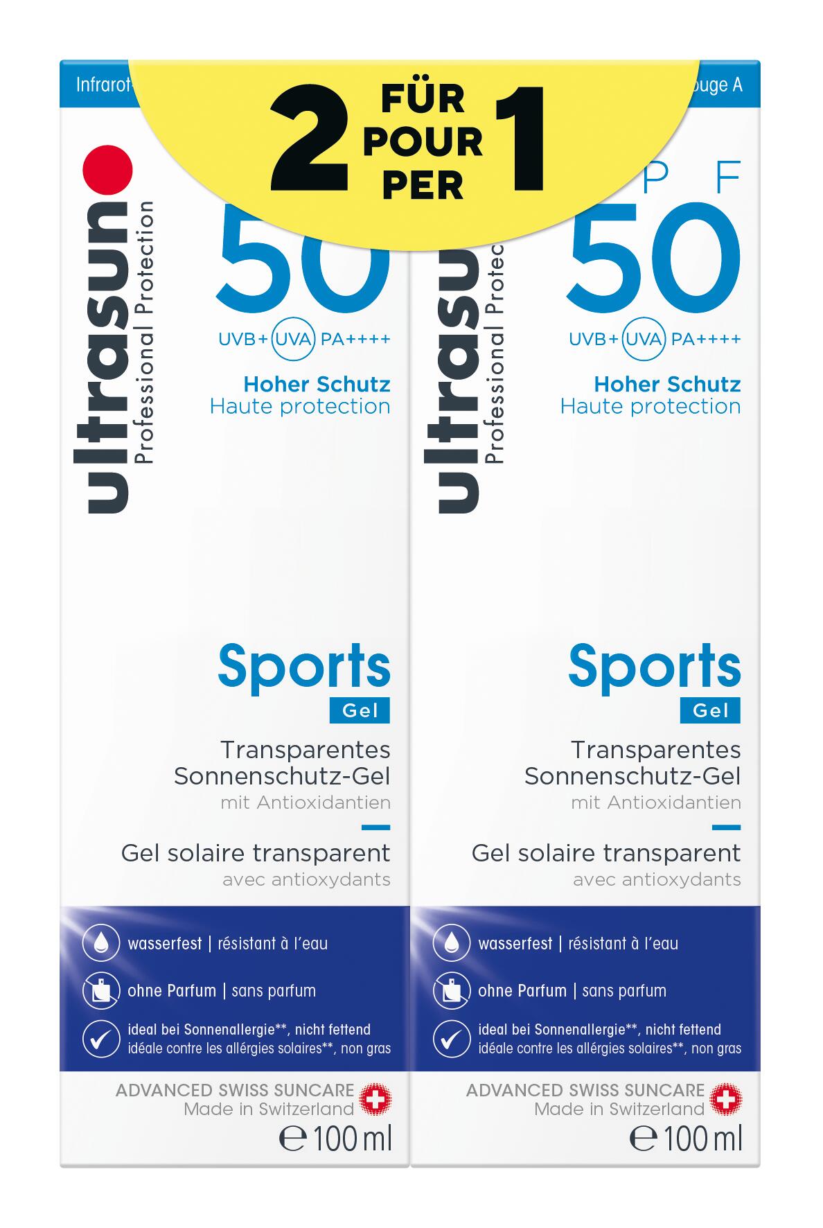 ULTRASUN Ultrasun – DUO Sports Gel SPF50 100ml