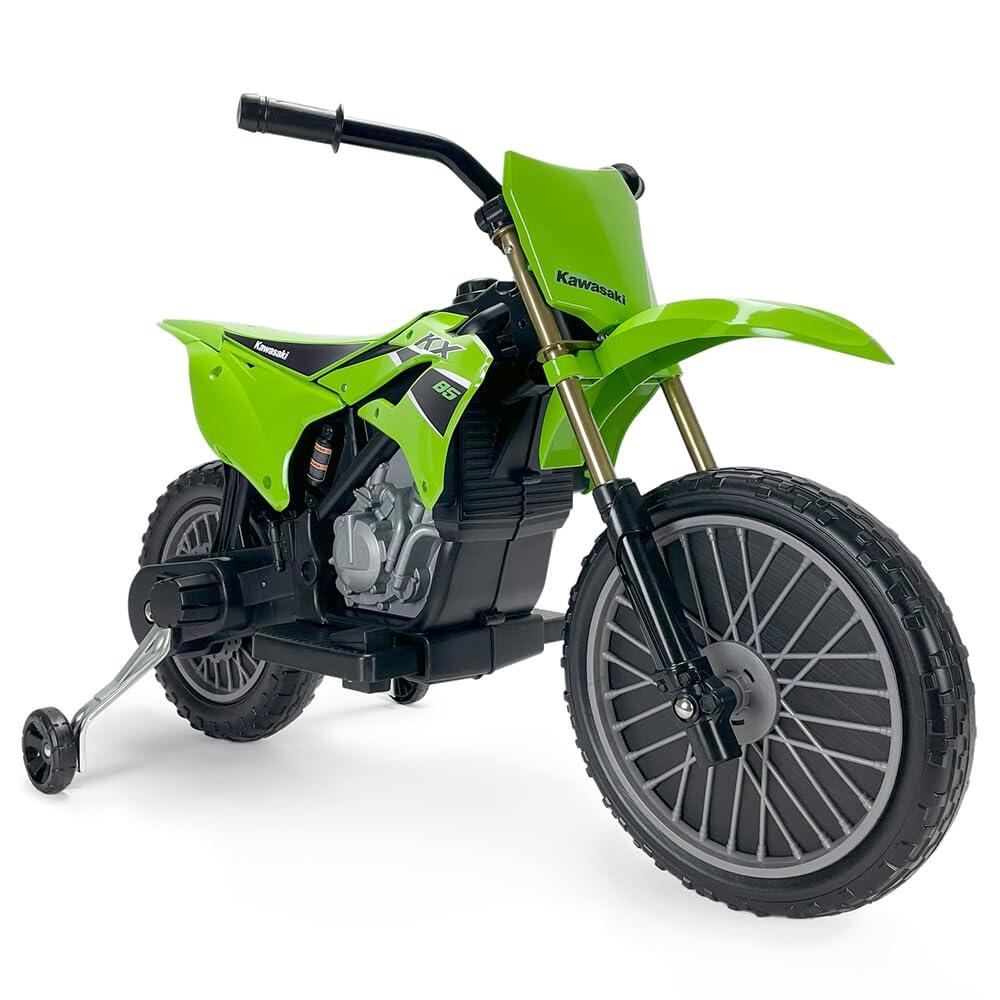 Kawasaki KX85 6V Electric Motorcycle 3–5 Years with Training Wheels – INJUSA