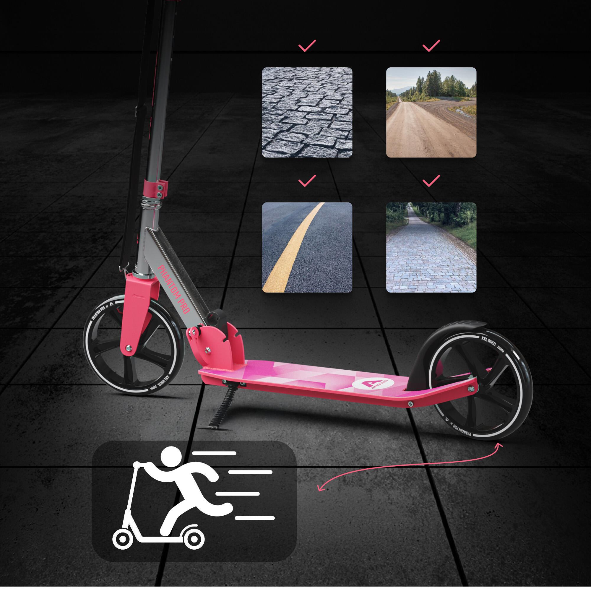 Apollo City Scooter Phantom – foldable children's scooter with 200 mm wheels 4/6
