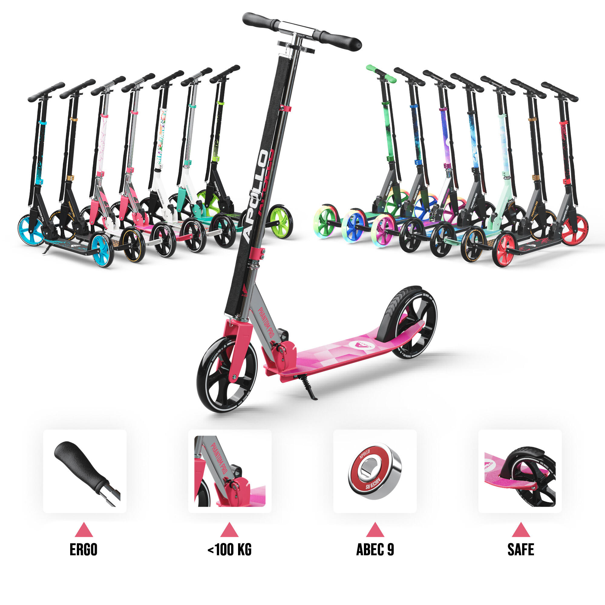 Apollo City Scooter Phantom – foldable children's scooter with 200 mm wheels 6/6