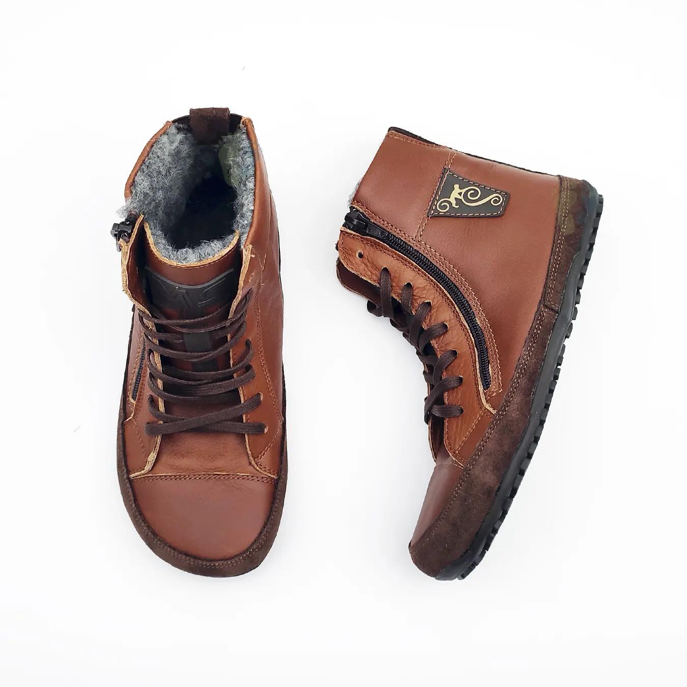 Magical Shoes Botins Barefoot Alaskan Buffalo Chestnut - Tamanho 42 6/7