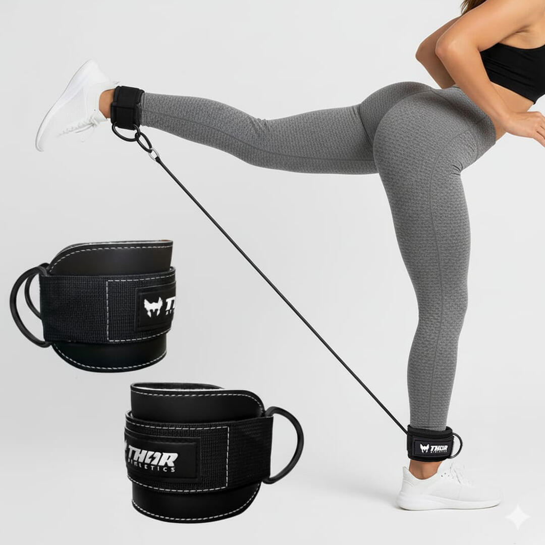 Thor Ankle Straps – Plné Polstrování & Extra Široké Kickbacks/Side Raises – Čern 3/6