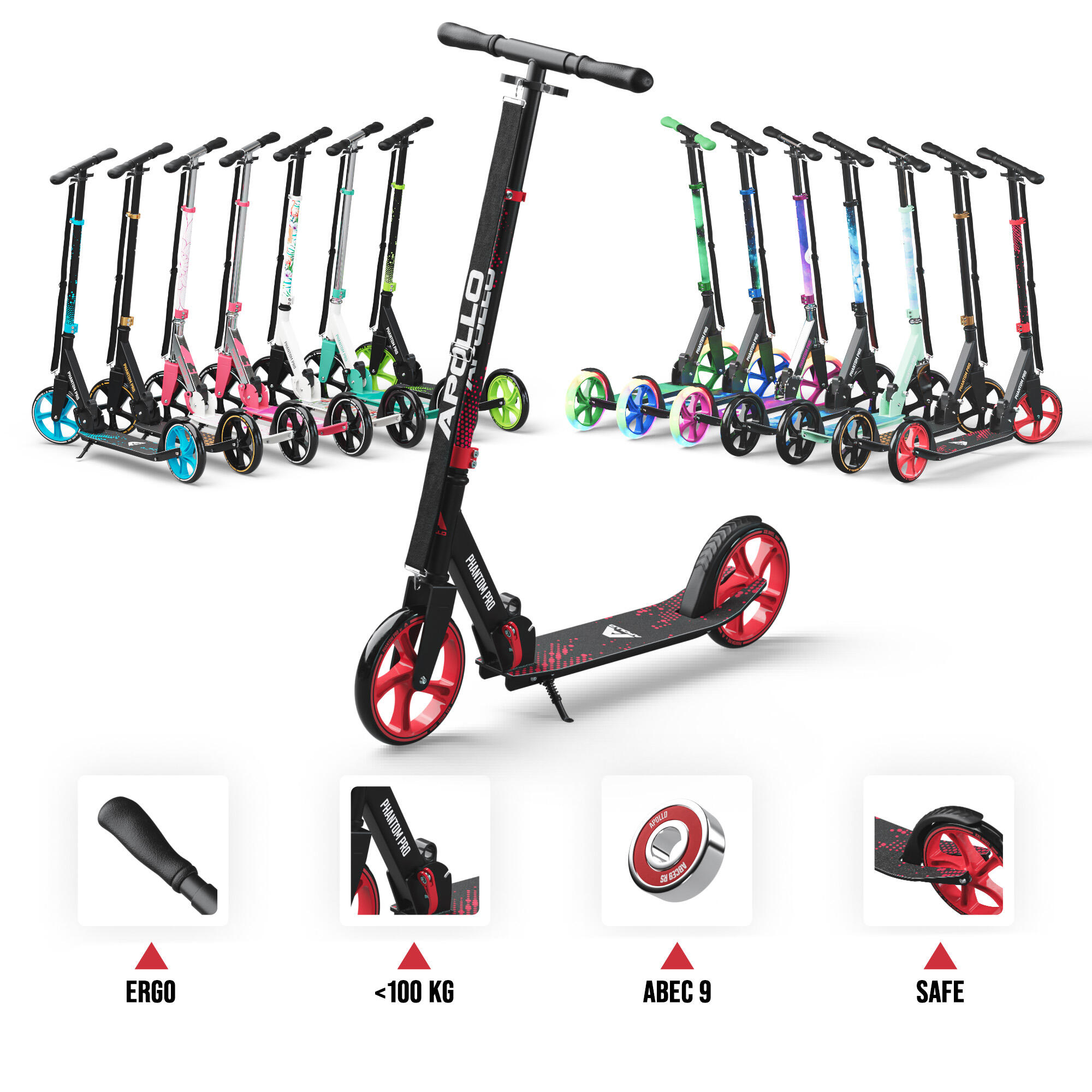 Monopattino Apollo City Phantom – pieghevole con manubrio regolabile per bambini 6/6