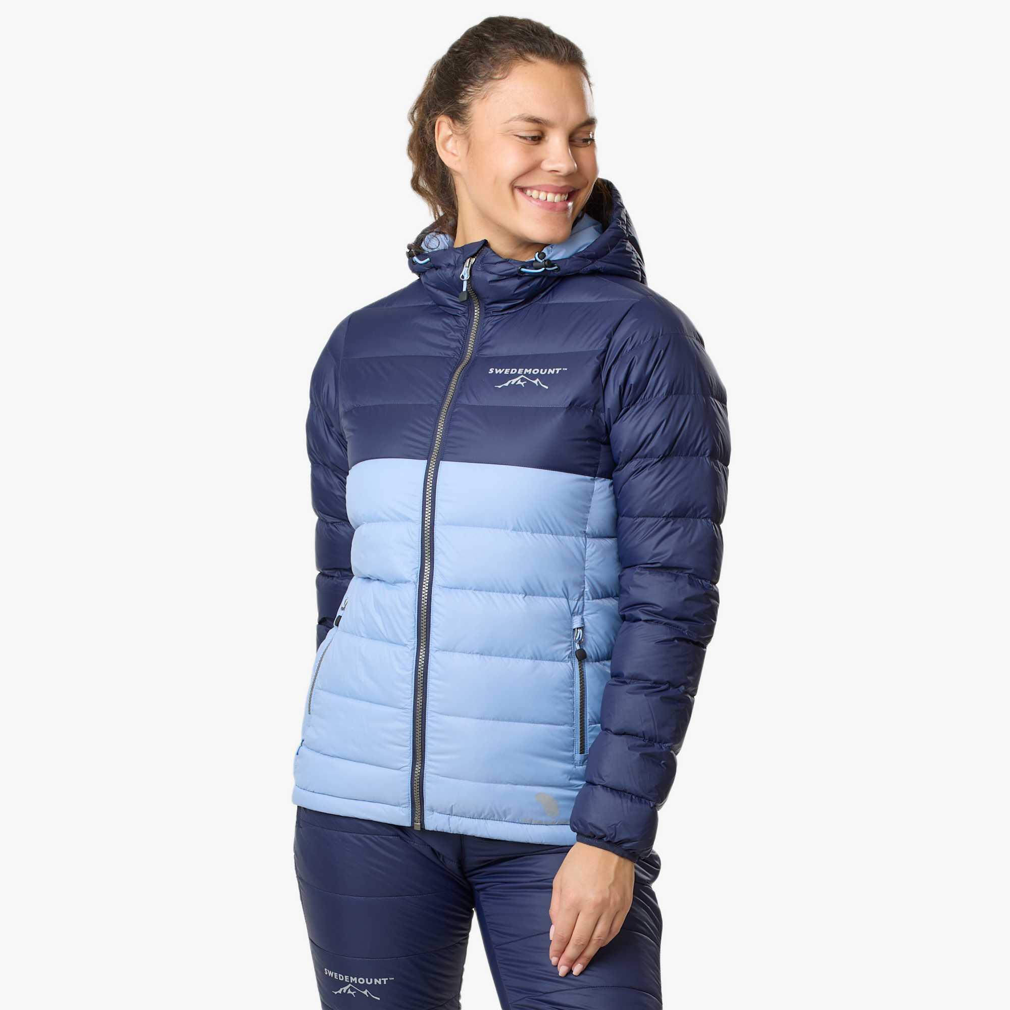 Swedemount - Doudoune Randonnée Femme Déperlante Coupe-vent Östersund 2.0 - Doudoune Duvet - Bleu - Decathlon