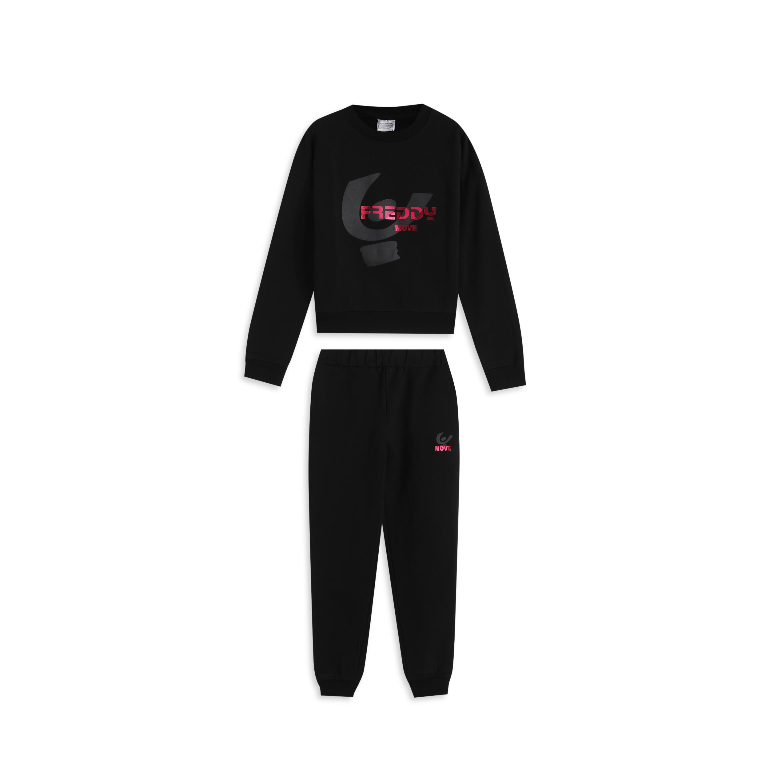 Survêtement pour fille en coton avec imprimé métallique 1/3