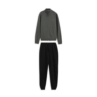 Tuta uomo in cotone con felpa full-zip e collo alto