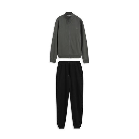 Tuta uomo in cotone con felpa full-zip e collo alto