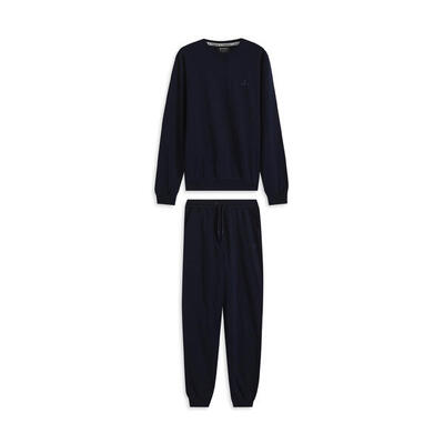 Tuta uomo in cotone con girocollo e pantaloni sportivi