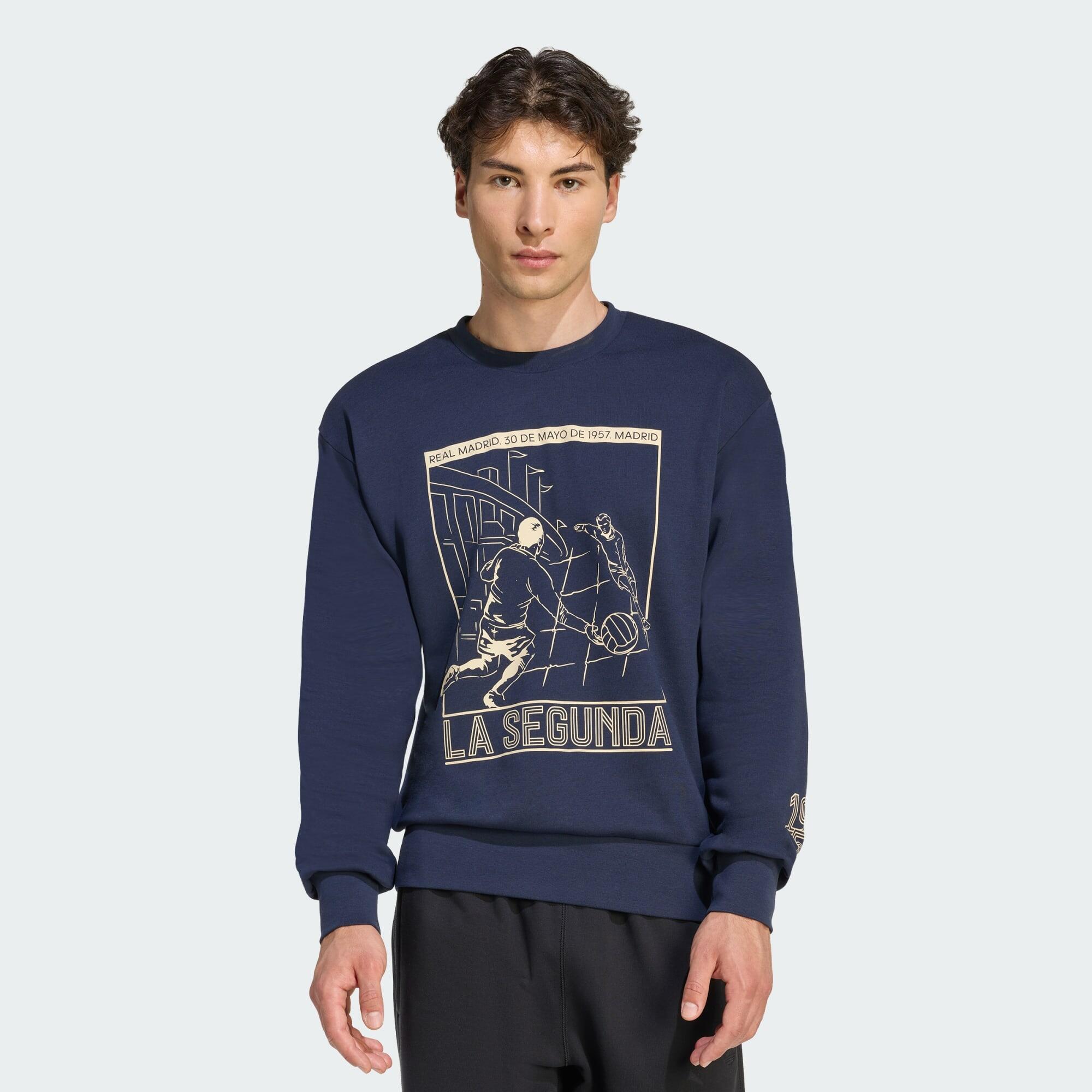 Adidas - Sweat-shirt Ras-du-cou Héritage Real Madrid - Survêtement De Sudation - Bleu - 42 M/l - Decathlon